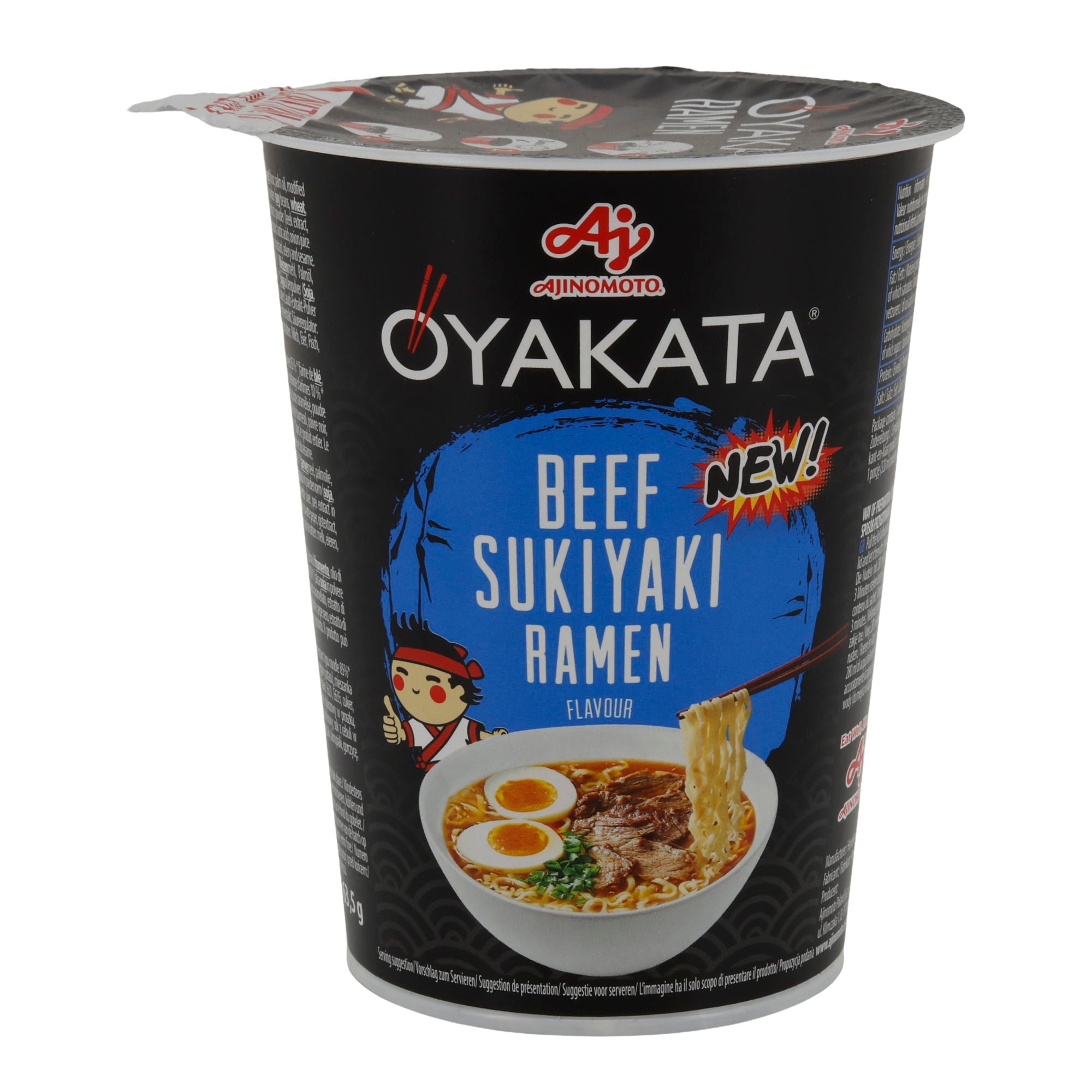 Japanese Ramen Beef Wasabi OYAKATA | Instant-Ramen | Rindfleisch-Wasabi-Geschmack | 93 g Becher OYAKATA